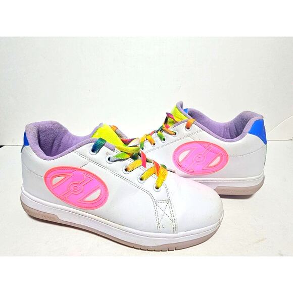 Heelys Glower HE100857 White Womens Size 7 Pink Logo and Rainbow Laces - Picture 8 of 12